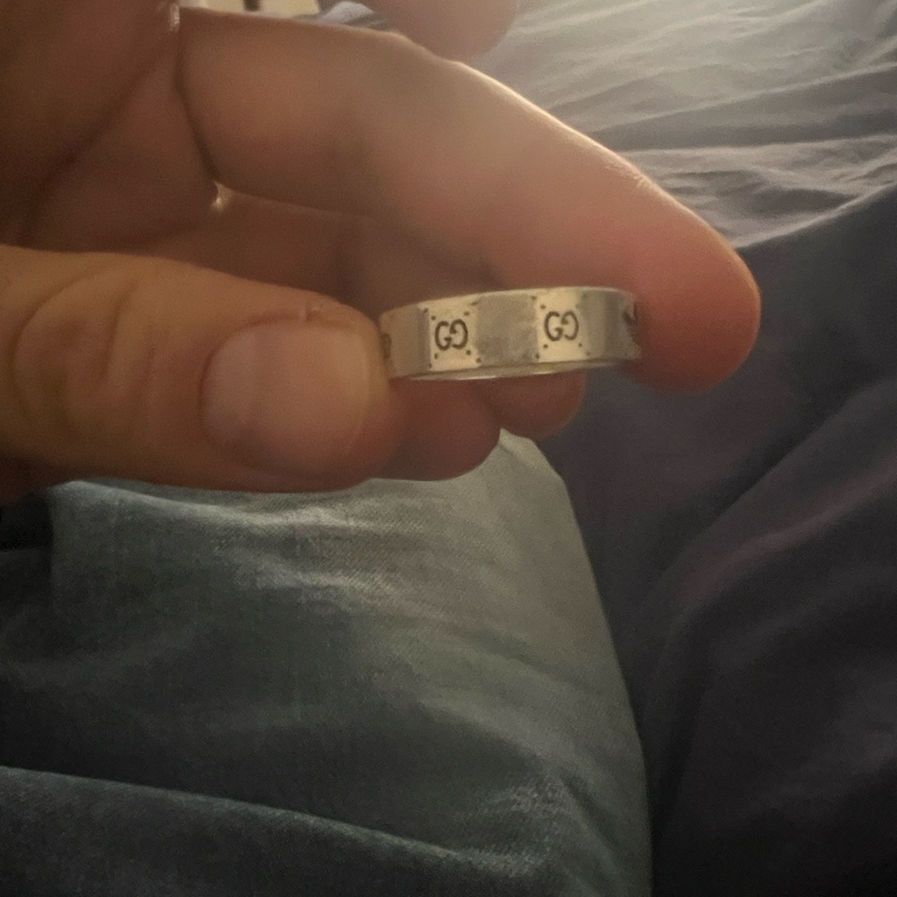 Gucci Silver Logo Band